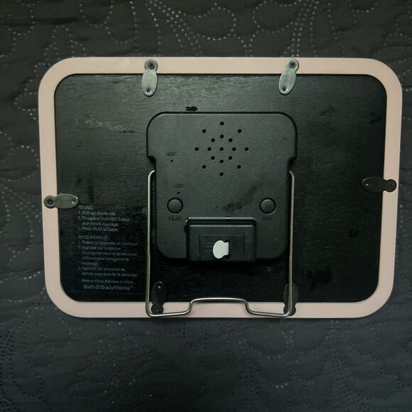 Bath & Body Works 4 x 4 Recordable Message Picture Photo Frame White & Pink Deco - Picture 5 of 9